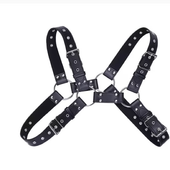 Mens Leather H Bulldog Chest Harness, 4 Straps Harness BDSM For Men - Picture 6 of 6